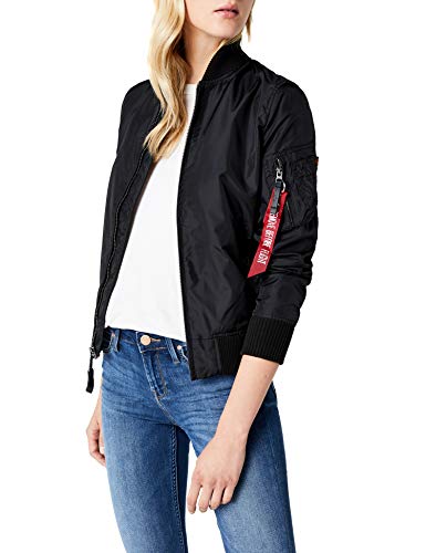 Alpha Industries Damen Ma-1 TT Bomberjacke, Schwarz (Black 03), Large von ALPHA INDUSTRIES