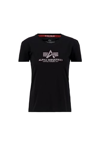 Alpha Industries Damen New Basic T G wmn T-Shirt, Black, 36 von ALPHA INDUSTRIES