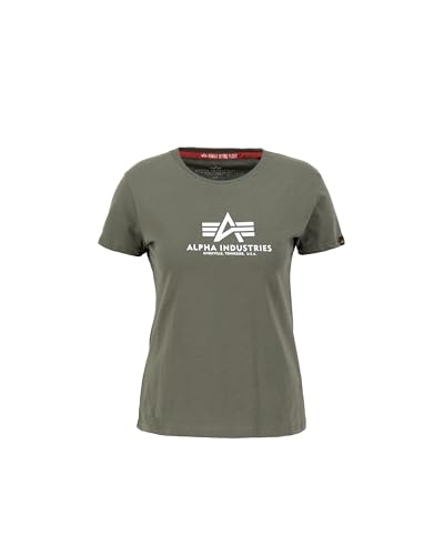 Alpha Industries Damen New Basic T-Shirt, Dark Olive, M von ALPHA INDUSTRIES