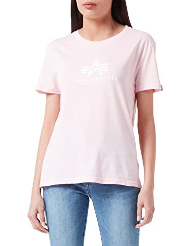 Alpha Industries Damen New Basic T Wmn T-Shirt, Pastel Pink, S von ALPHA INDUSTRIES