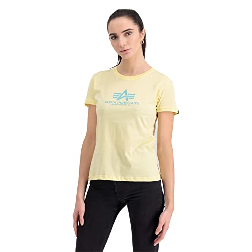 Alpha Industries Damen New Basic T Wmn T-Shirt, Pastel Yellow, L von ALPHA INDUSTRIES