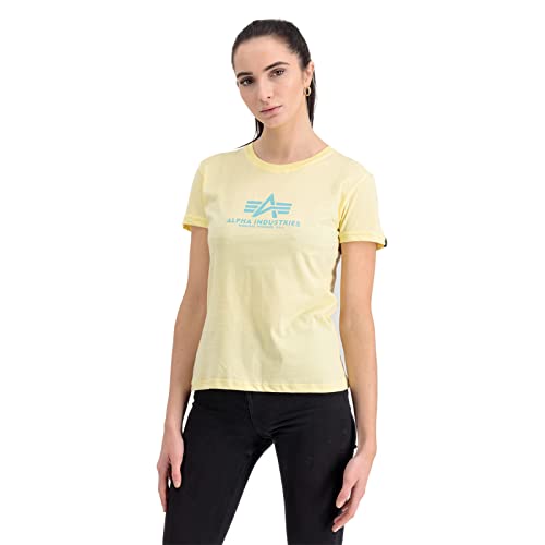 Alpha Industries Damen New Basic T Wmn T-Shirt, Pastel Yellow, M von ALPHA INDUSTRIES