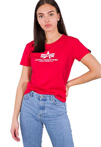Alpha Industries Damen New Basic T Wmn T-Shirt, Speed Red, L EU von ALPHA INDUSTRIES