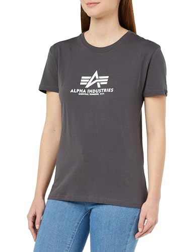 Alpha Industries Damen New Basic T Wmn T-Shirt, Vintage Grey, Small von ALPHA INDUSTRIES