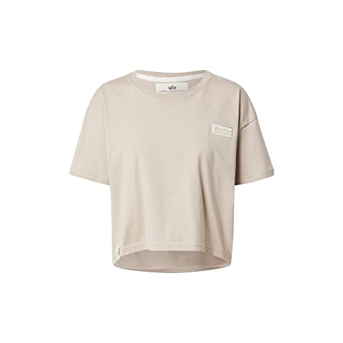 Alpha Industries Damen Organics OS T Wmn Cropped T-Shirt, Organic Beige, XS von ALPHA INDUSTRIES