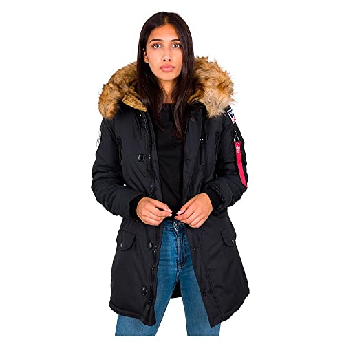 Alpha Industries Damen Polar Jacket Wmn Winterjacke, Black, XS von ALPHA INDUSTRIES