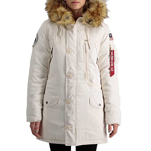 Alpha Industries Damen Polar Jacket Wmn Winterjacke, Jet Stream White, 38 von ALPHA INDUSTRIES