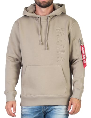 Alpha Industries EMB Hoody Kapuzensweat für Herren Vintage Sand von Alpha Industries
