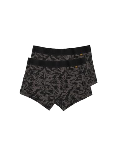 Alpha Industries Graphic AOP Underwear 2 Pack Boxershorts im 2er-Pack Black/Greyblack von ALPHA INDUSTRIES