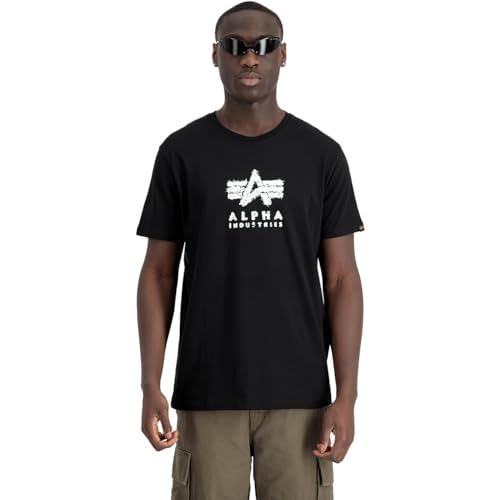 Alpha Industries Grunge Logo T T-Shirt für Herren Black von Alpha Industries