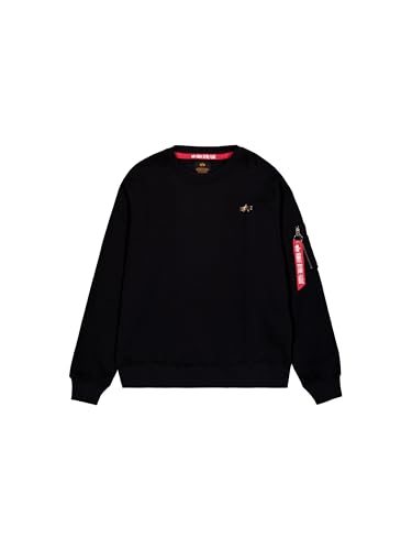 Alpha Industries Herren 3D Small Logo Sweater, Black, XXL von ALPHA INDUSTRIES