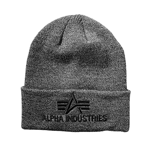 Alpha Industries Herren 3D Strickmütze aus Acryl Beanie-Mütze, Charcoal Heather, Talla Única von ALPHA INDUSTRIES
