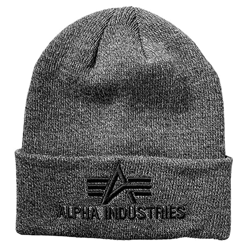 Alpha Industries Herren 3D Strickmütze aus Acryl Beanie-Mütze, Charcoal Heather, Talla Única von ALPHA INDUSTRIES