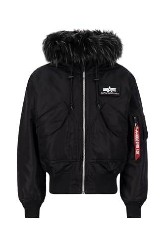 Alpha Industries Herren 45P Hooded Bomberjacke, Black/Black, M von ALPHA INDUSTRIES