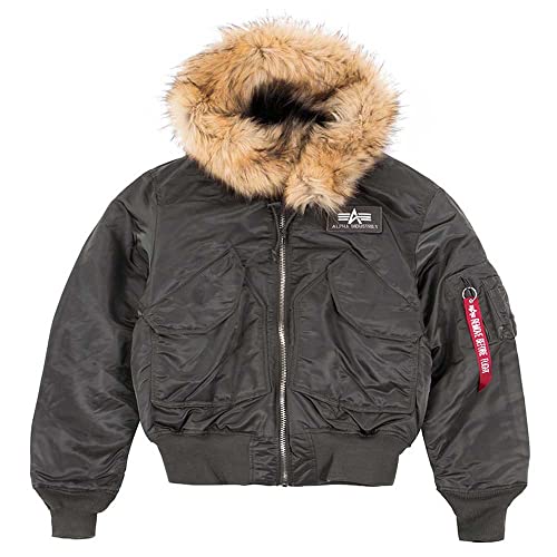 Alpha Industries Herren 45P Hooded Bomberjacke, Rep.Grey, L von ALPHA INDUSTRIES