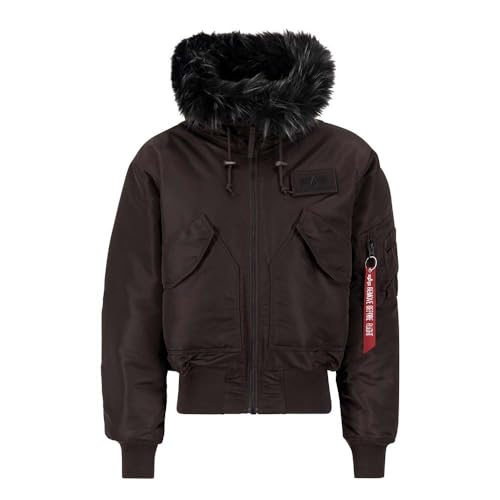 Alpha Industries Herren 45P Hooded Custom Bomberjacke, Hunter Brown, L von ALPHA INDUSTRIES