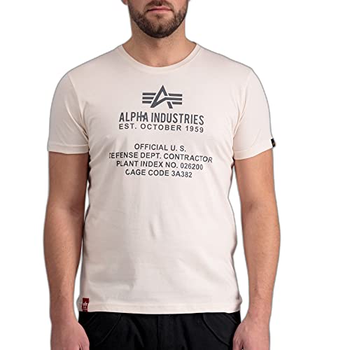 Alpha Industries Herren Alpha Fundamental T-Shirt, Jet Stream White, XXL von ALPHA INDUSTRIES