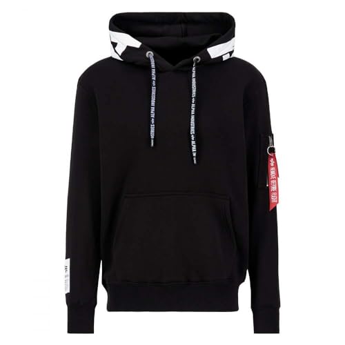 Alpha Industries Herren Alpha Hoody Kapuzensweat Kapuzenpullover, Black, L von ALPHA INDUSTRIES