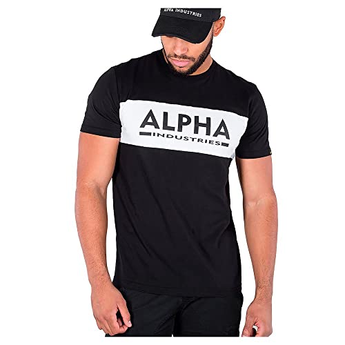Alpha Industries Herren Alpha Inlay T T-Shirt, Black, XS von Alpha Industries