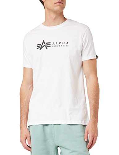 Alpha Industries Herren Alpha Label T 2 Pack T-Shirt, White, L (2er Pack) von ALPHA INDUSTRIES