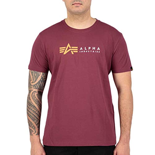 Alpha Industries Herren Alpha Label T-Shirt, Burgundy, XXL von Alpha Industries