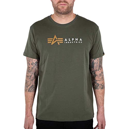 Alpha Industries Herren Alpha Label T-Shirt, Dark Olive, XXL Alpha Industries Herren Alpha Label T-Shirt, Dark Olive, XXL von ALPHA INDUSTRIES