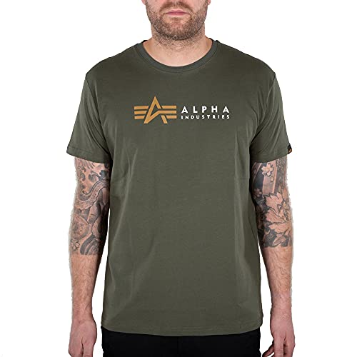 Alpha Industries Herren Alpha Label T-Shirt, Dark Olive, XXL von ALPHA INDUSTRIES