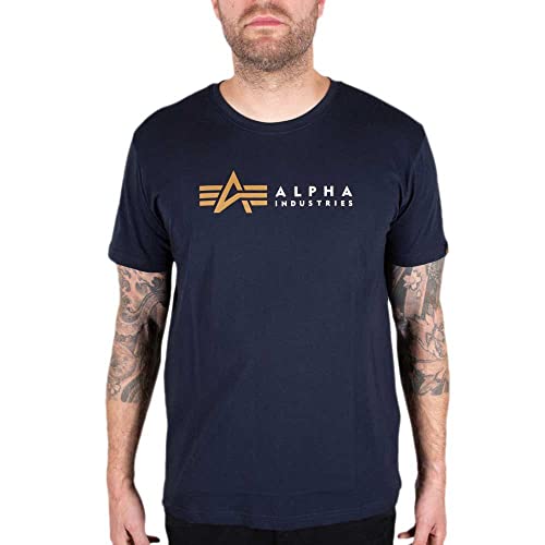 Alpha Industries Herren Alpha Label T-Shirt, Rep.Blue, L von Alpha Industries