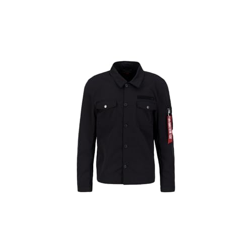 Alpha Industries Herren Alpha Overshirt, Black, XL von ALPHA INDUSTRIES