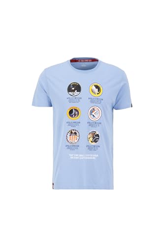 Alpha Industries Herren Apollo Mission T-Shirt, Light Blue, XL von ALPHA INDUSTRIES