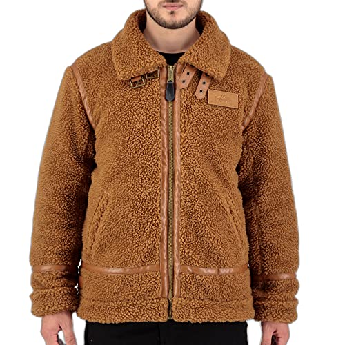 Alpha Industries Herren B3 Teddy Bomberjacke, Camel, L von ALPHA INDUSTRIES