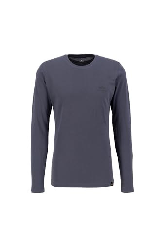 Alpha Industries Herren Back Print Heavy LS Longsleeve T-Shirt, Greyblack, XXL von ALPHA INDUSTRIES