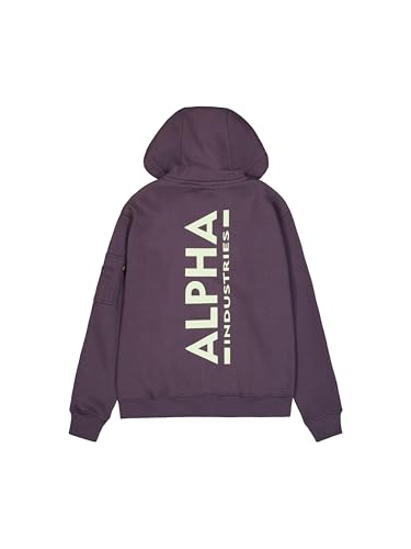 Alpha Industries Herren Back Print Hoody, Plum, 3XL von ALPHA INDUSTRIES