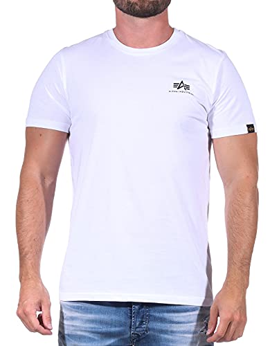 Alpha Industries Herren Backprint Print T-Shirt, White/Black Camo, M von ALPHA INDUSTRIES