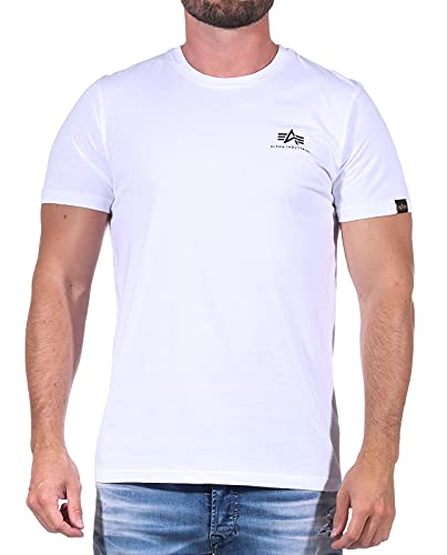 Alpha Industries Herren Backprint Print T-Shirt, White/Black Camo, S von ALPHA INDUSTRIES
