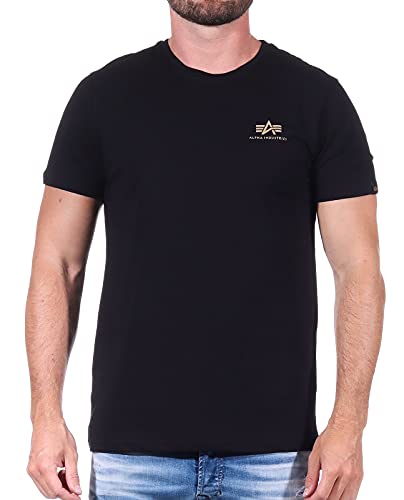 Alpha Industries Herren Backprint T Camo Print T-Shirt, Black/Woodland, L von ALPHA INDUSTRIES