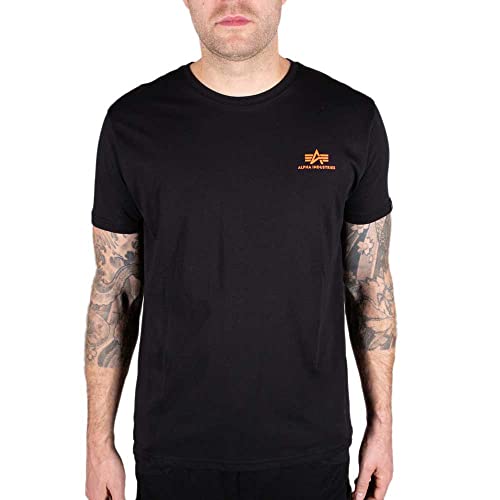 Alpha Industries Herren Backprint T Reflective Print T-Shirt, Black/Refl.Oran, 3XL von ALPHA INDUSTRIES