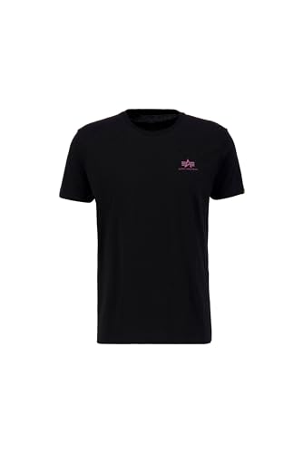 Alpha Industries Herren Backprint T-Shirt, Black/Dark Mag, 56 von ALPHA INDUSTRIES