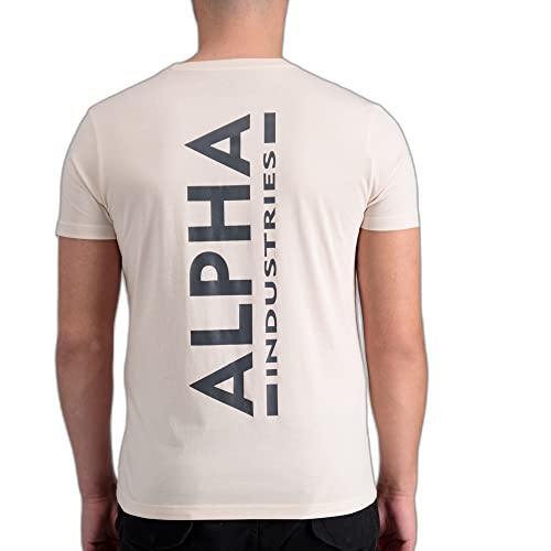 Alpha Industries Herren Backprint T-Shirt, Jet Stream White, 58 von ALPHA INDUSTRIES