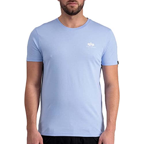 Alpha Industries Herren Backprint T-Shirt, Light Blue, XXL von ALPHA INDUSTRIES