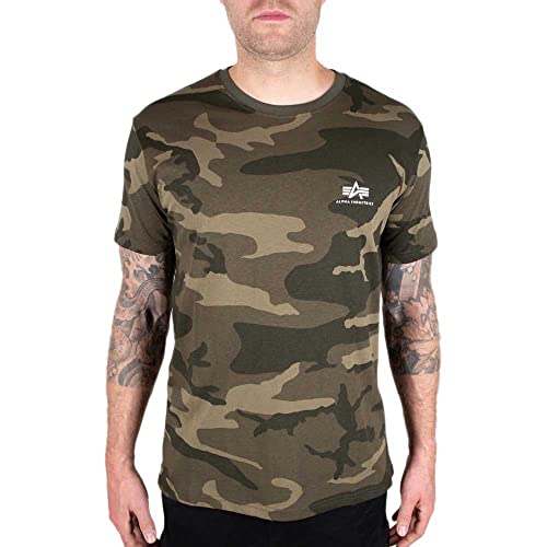 Alpha Industries Herren Backprint T-Shirt, Olive Camo, S von ALPHA INDUSTRIES