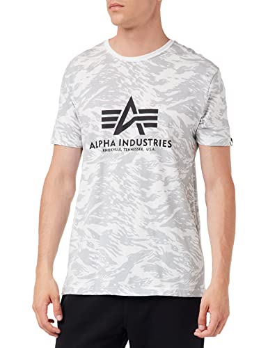 Alpha Industries Herren Basic Camo T-Shirt, Brushstroke White, S von ALPHA INDUSTRIES