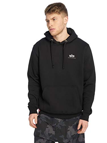 Alpha Industries Herren Basic Hoody Small Logo Kapuzensweat Kapuzenpullover, Black, 4X-Large von ALPHA INDUSTRIES