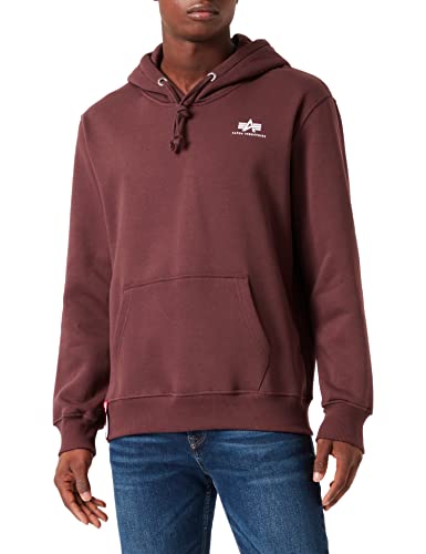 Alpha Industries Herren Basic Hoody Small Logo Kapuzensweat Kapuzenpullover, Deep Maroon, L von ALPHA INDUSTRIES