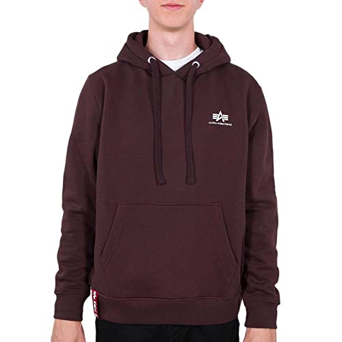 Alpha Industries Basic Hoody Small Logo Kapuzensweat für Herren Deep Maroon von Alpha Industries