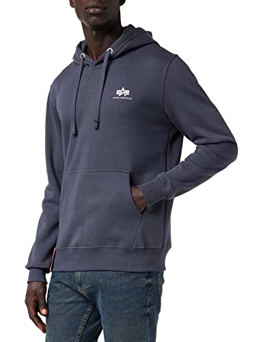Alpha Industries Herren Basic Hoody Small Logo Kapuzensweat Kapuzenpullover, Greyblack, XL von Alpha Industries
