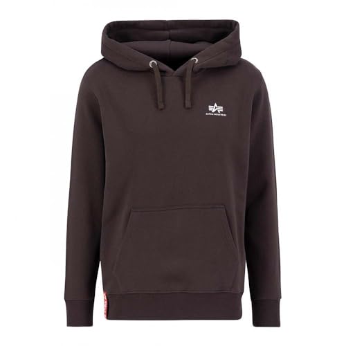 Alpha Industries Herren Basic Hoody Small Logo Kapuzensweat Kapuzenpullover, Hunter Brown, XXL von Alpha Industries