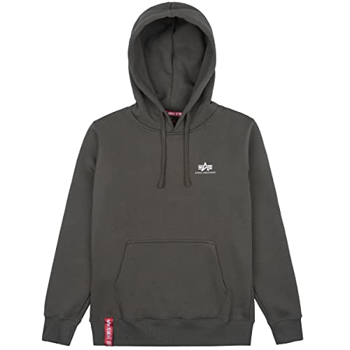 Alpha Industries Herren Basic Hoody Small Logo Kapuzensweat Kapuzenpullover, Oliv, 4XL von ALPHA INDUSTRIES