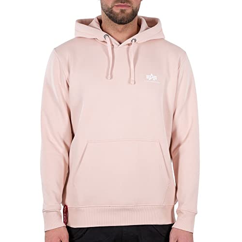 Alpha Industries Herren Basic Hoody Small Logo Kapuzensweat Kapuzenpullover, Pale Peach, L von ALPHA INDUSTRIES