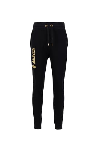 Alpha Industries Herren Basic Jogger AI Foil Print Jogginghose Trainingshose, Black/Yellow Gold, 3XL von ALPHA INDUSTRIES